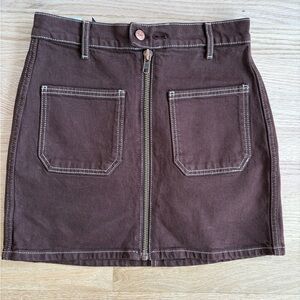 Reformation Chocolate Brown Mini Skirt
